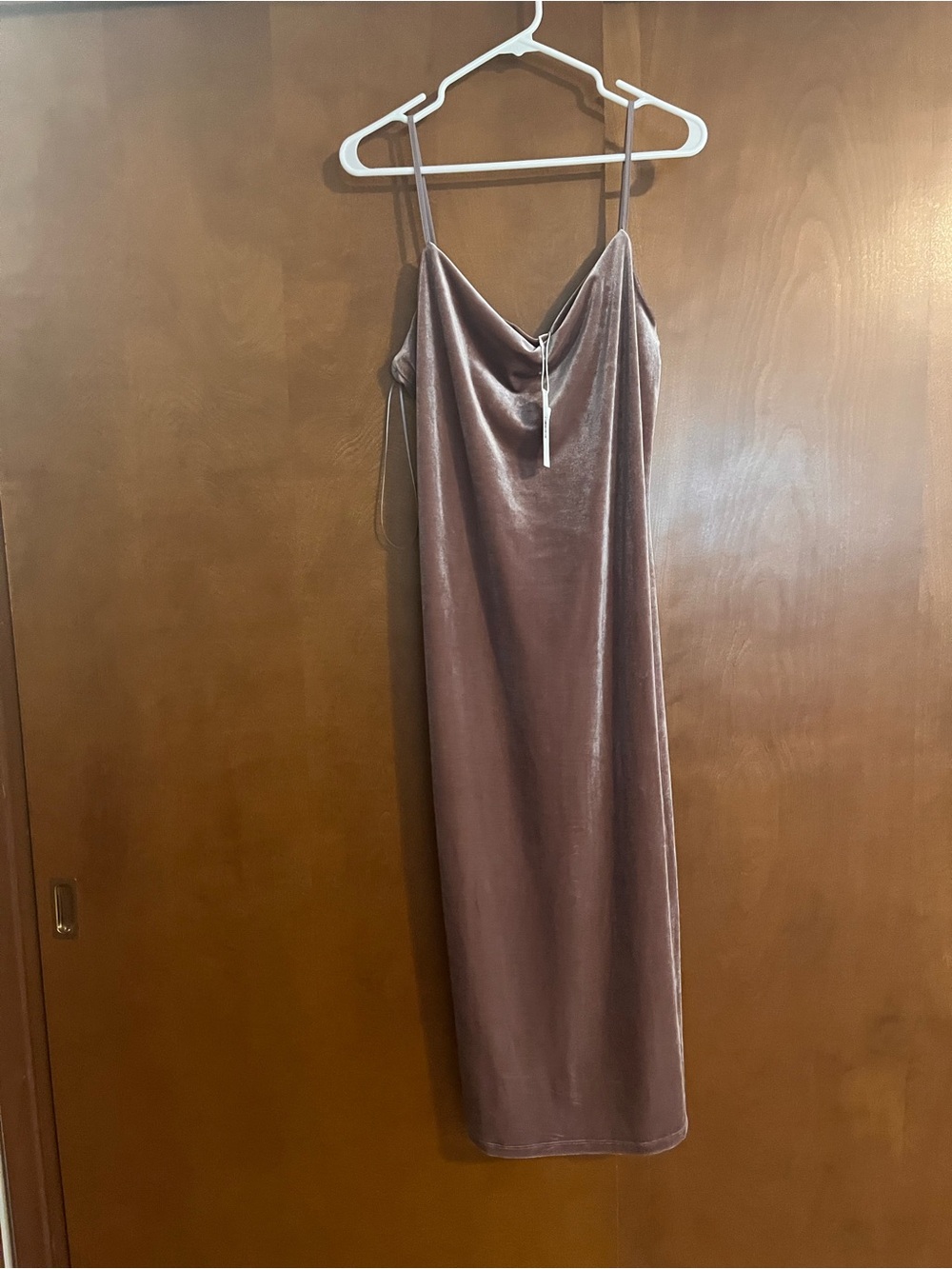 Gentle Fawn Velvet Slip Midi Dress in Mauve